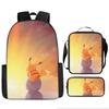 Large Capacity Nylon Backpack for Students 3-Piece Set Lightweight Durable Multi-Functional Storage Unisex