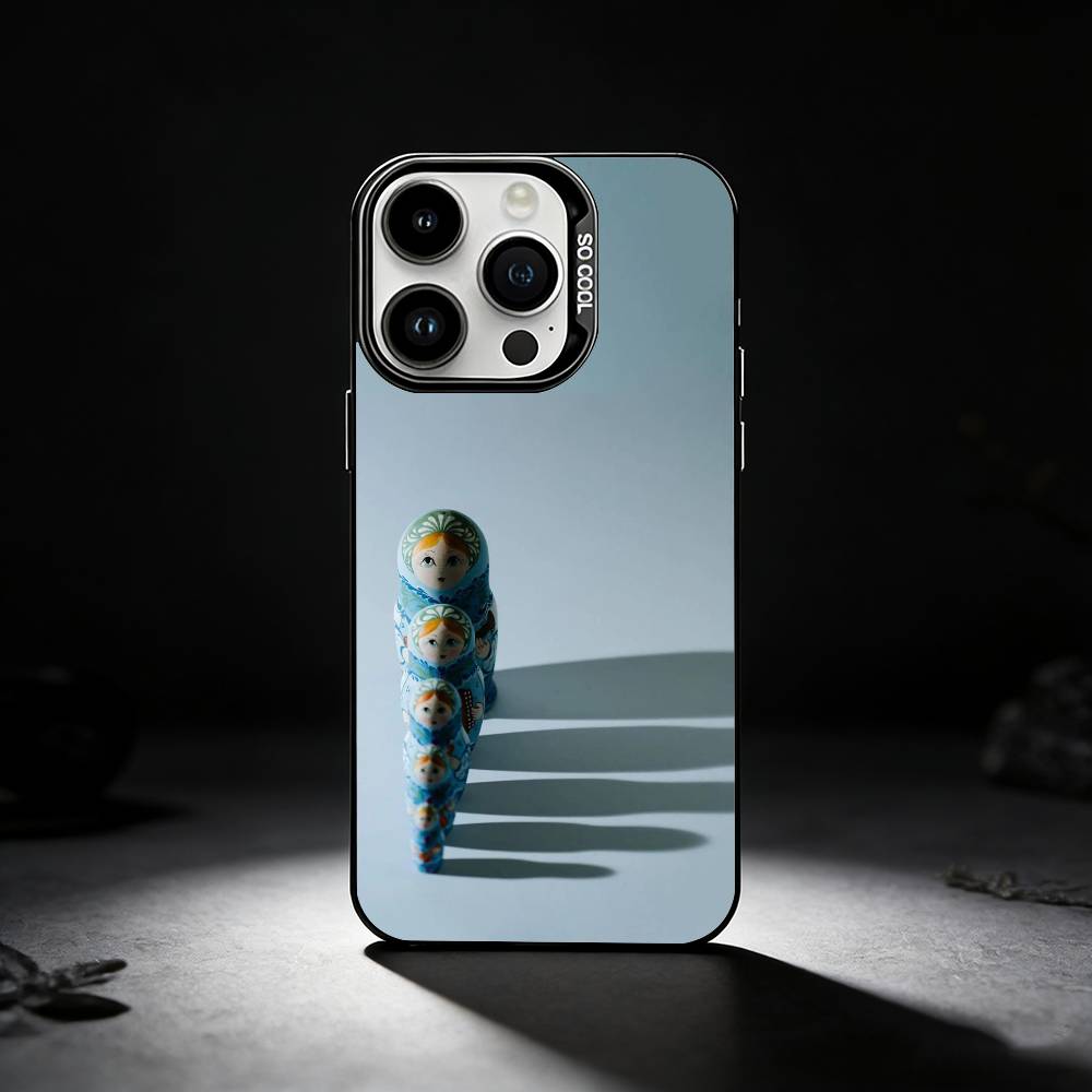 Russian Dolls Matryoshka Phone Case For iPhone 17,16,15,14,13,12,11 Plus,Pro Max,XS,Colored silver phone case