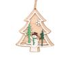 Colorful 2D/3D Christmas Wooden Ornaments Pentagram Snowflake Merry Christmas Wooden Pendant Snowman Hollow New Year