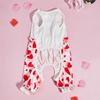 Dog Pajamas Pjs Pup Jumpsuit Lovely Hearts Printed Dog Clothes for Small Dogs Girl Boy ,Dogs Pink Puppy Clothes Doggie Onesies C