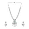 Комплект сверкающего колье Estele с родиевым покрытием и жемчугом CZ для женщин