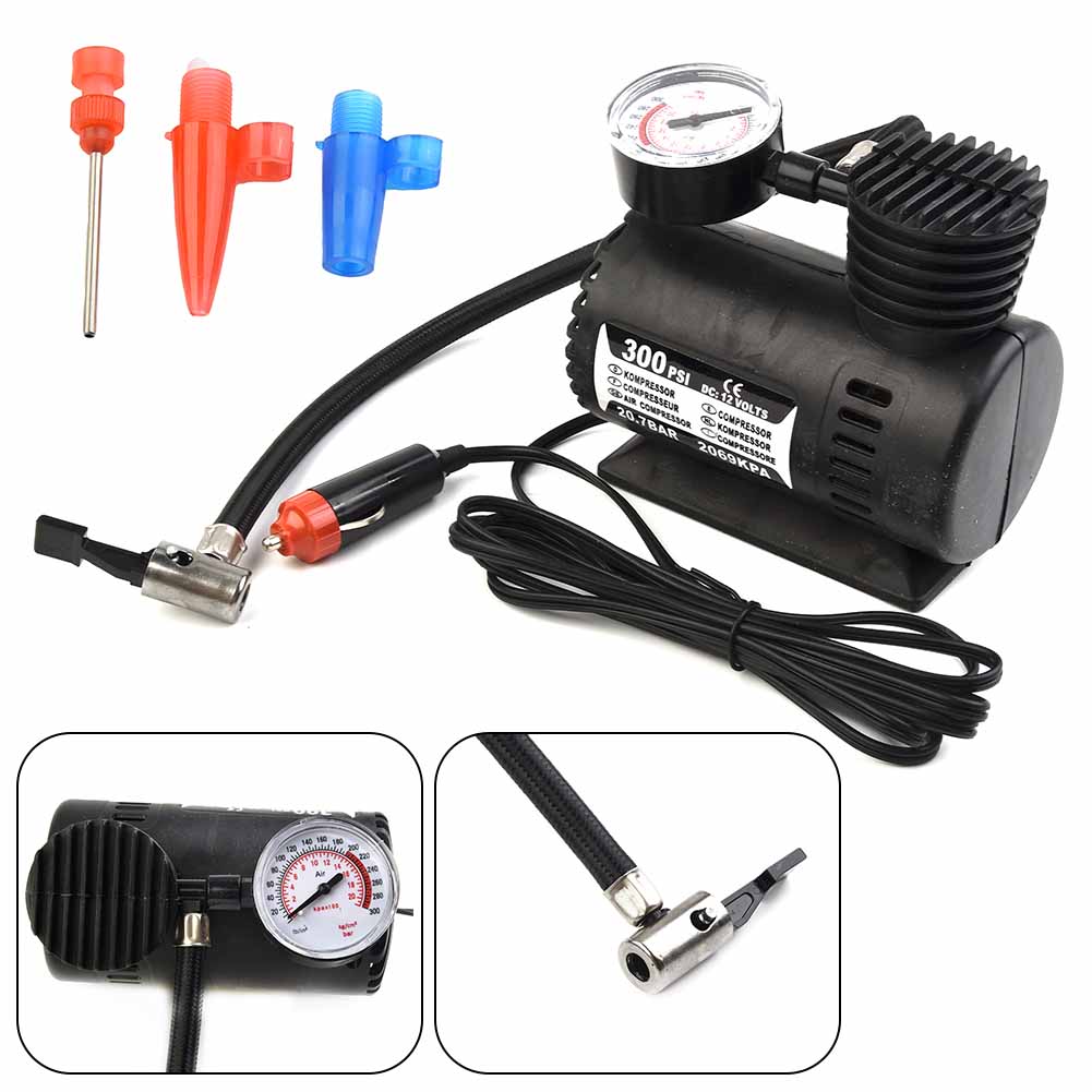 12V Car Electric Air Pump 300psi Air Compressor Tire For Inflator High Quality Portable Auto Inflatable Tire Pump With Gauge
