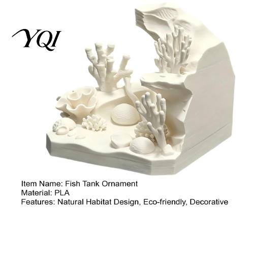 Underwater Landscaping Decor 3D Printed Coral Cave Aquarium Decoration for Small Fish Shrimp, Tank Realistic Sculpture Hideout, Hollow Ornament Hiding