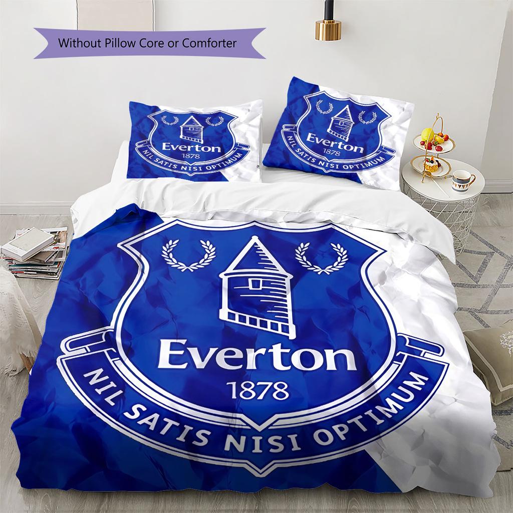 Everton F.C Pattern Bedding,Quilt Set Quilt Cover Pillowcase Home Birthday Gift(1 * duvet cover + 2 * pillowcase, without core)