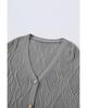 Azura Exchange Gray Plus Size Knitted Hollow Out Button Up Cardigan
