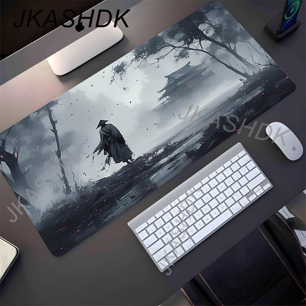 Игровой коврик для мыши Японский Самурай Демон Коврик для мыши Черный Игровой коврик для стола Киберспорт Коврик для мыши Ковер Игровые аксессуары Настольный коврик