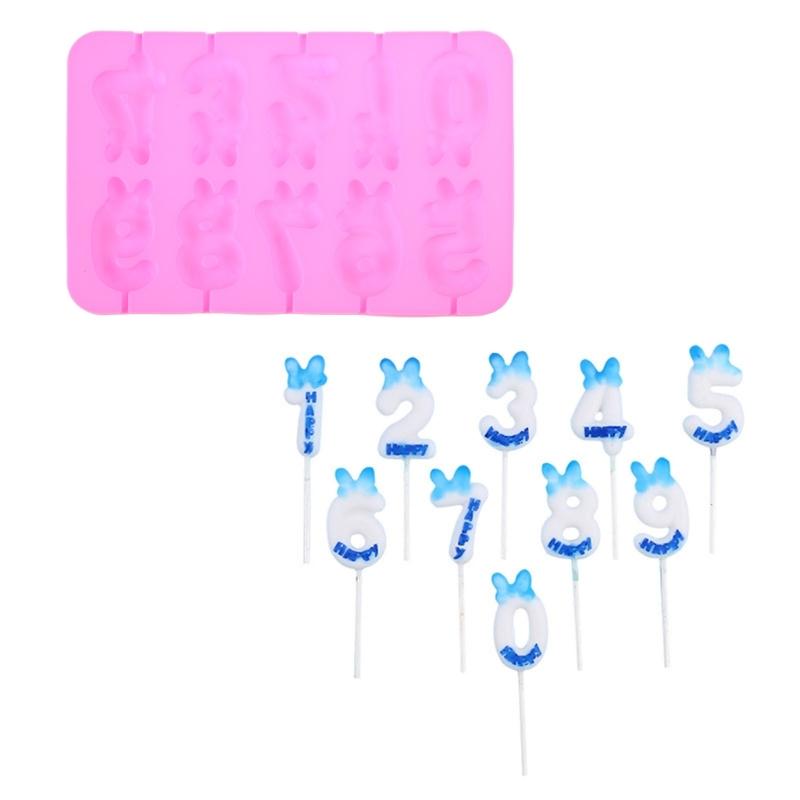 Fun DIY Number Cake Pop Candle Lollipop 0-9 Silicone Molds Set Great for All Occasions DIY Gifts