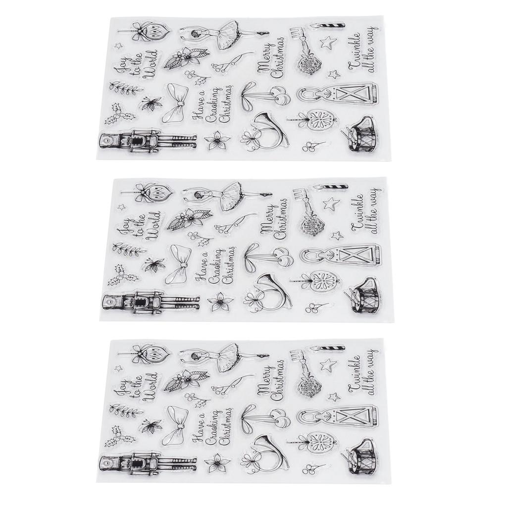 3 шт. прозрачных штампов с рождественским тематическим узором, прозрачные штампы для скрапбукинга для тиснения автомобиля