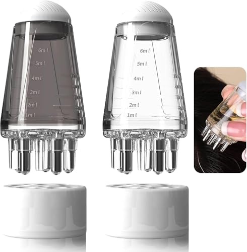 Ball Massage Comb Hair Care Essential Oil Bottling Set (Grey + White) 2 Pack
