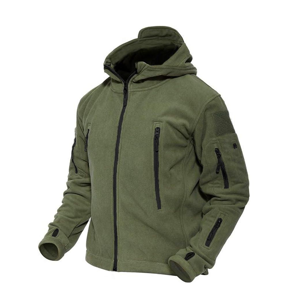 Fall Men's Jacket Coats Outdoor Fleece Casual Top Men's Outdoor Hiking Tactical Hooded Zipper Jacket
