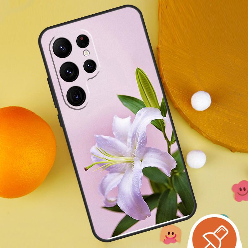 Чехол с цветами лилии для Samsung Galaxy S25 Ultra S24 S23 S22 S21 Ultra S9 S10 S20 Plus S24 FE Funda Cover