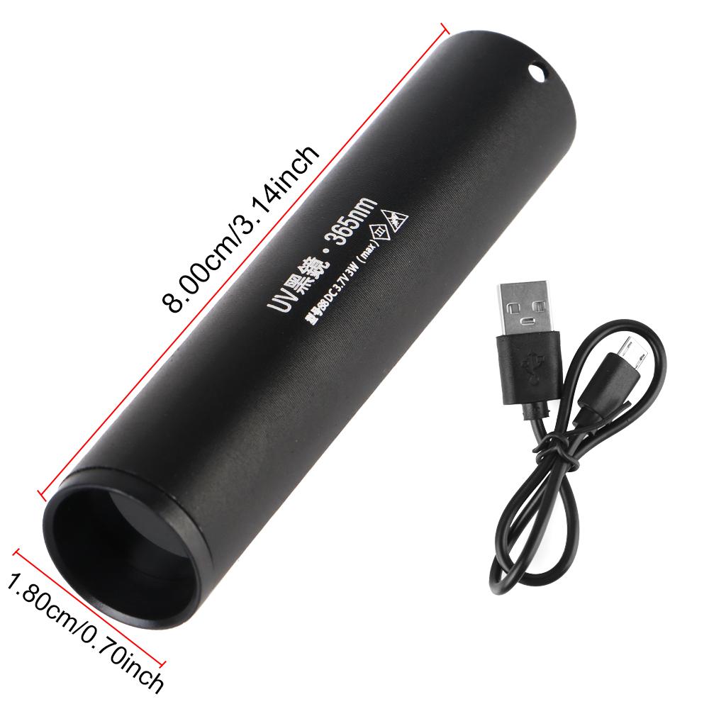 365 нм USB перезаряжаемый ультрафиолетовый фонарик для домашних животных SV57 черный свет мочи УФ-фонарик универсальный 3 Вт кошачий опоясывающий лишай денежная руда обнаружение скорпионов