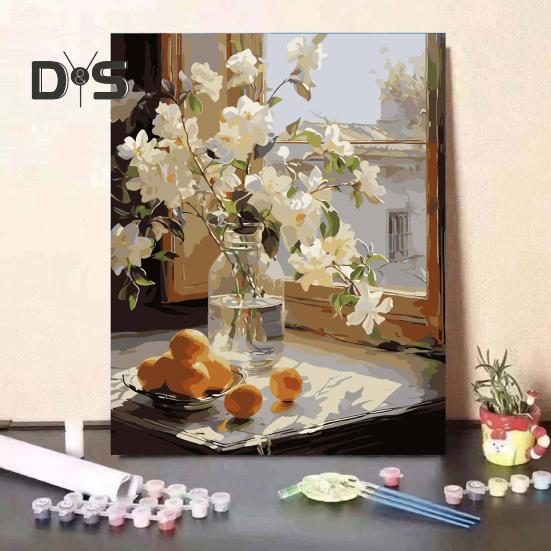 1 комплект для самостоятельной рисования маслом для взрослых с деревянным мольбертом, набор для самостоятельной раскраски по номерам, набор для развития практических навыков