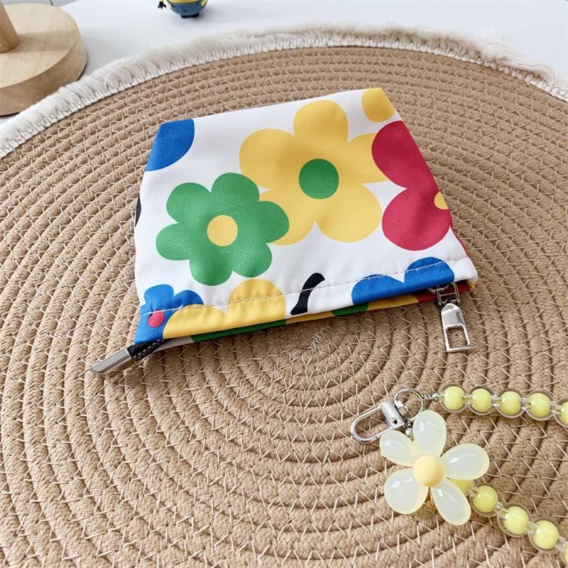 Durable Floral Large-Capacity Women's Cosmetic Bag with Zipper