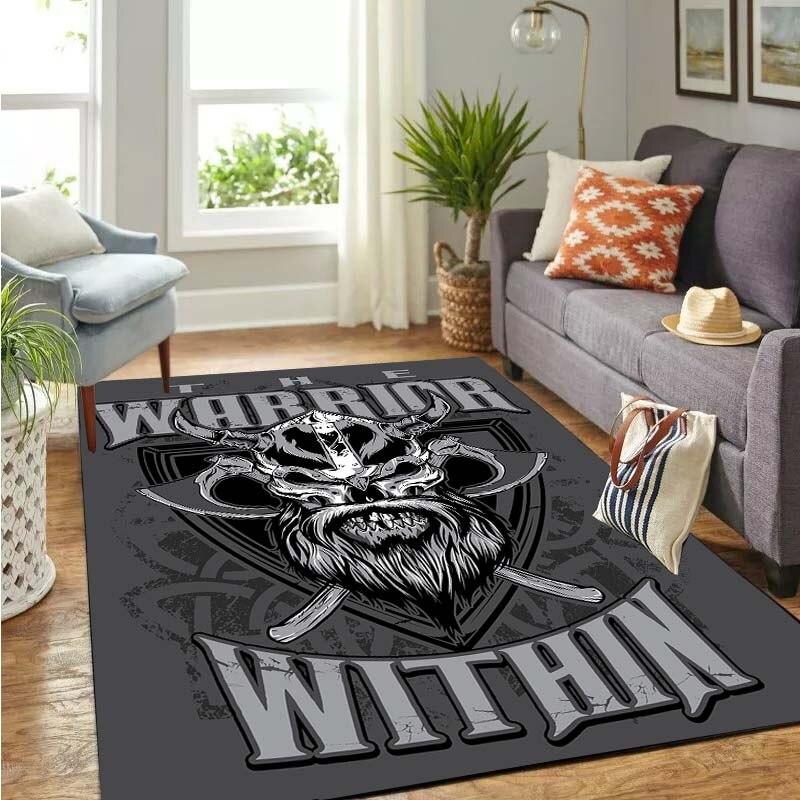 Ковры с татуировкой викингов, украшение для гостиной, противоскользящий коврик для спальни, мягкий фланелевый большой ковер и ковер