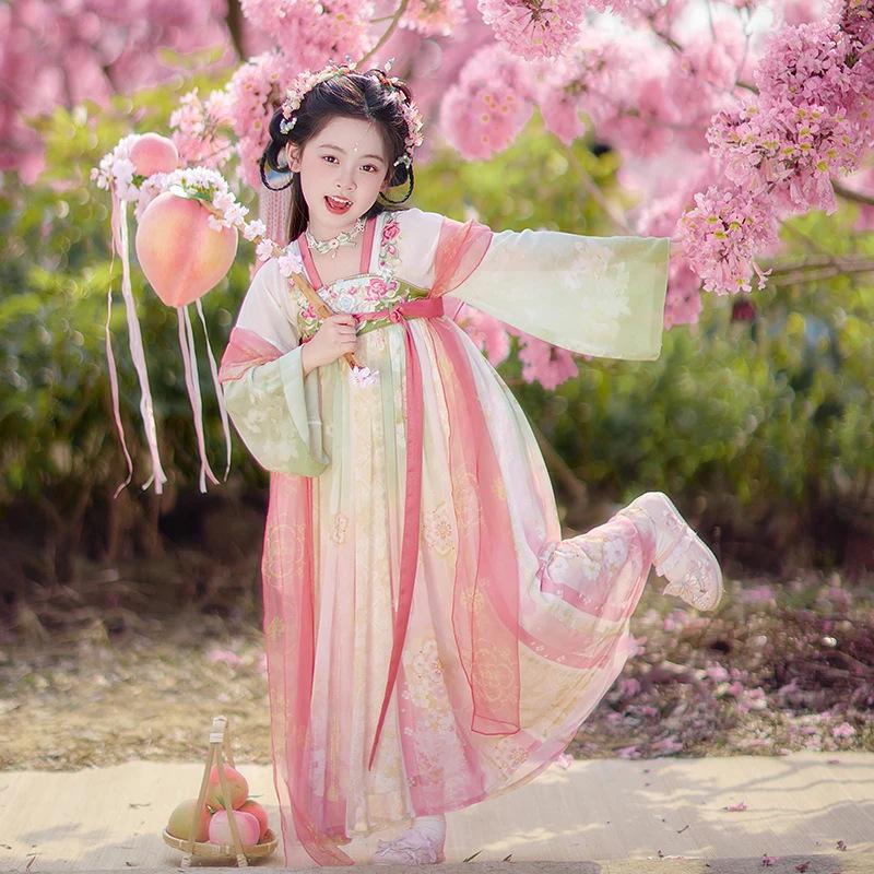 2026 Spring Girls' Hanfu Dress: Chest-Wrapping Ruqun with Heavy Embroidery - Chinese Style Fairy Outfit