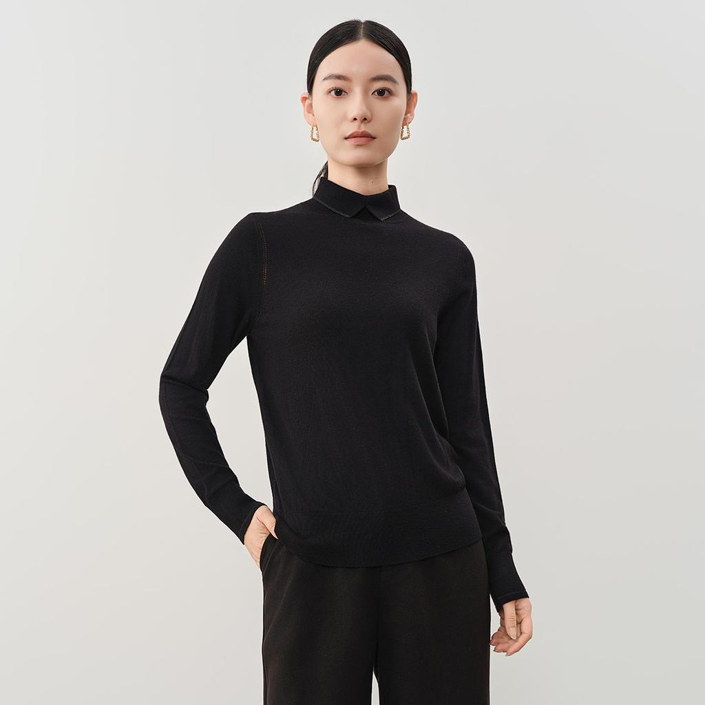 Same style cashmere collared pullover knitted sweater for women