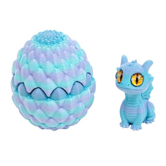 3D Printed Dragon Egg Figurine Mini Dragon Egg Statue Miniature Dragon Egg with Dragon Inside Desktop Decoration Ornament