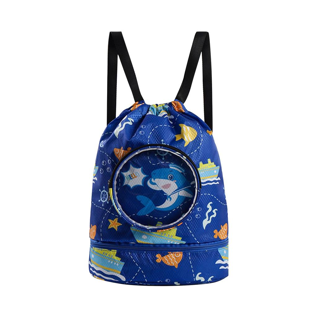 Детская сумка для плавания с разделением на влажную и сухую воду, водонепроницаемая сумка для хранения для мальчиков и девочек, спортивная портативная сумка для плавания на плечо с милым мультяшным рисунком