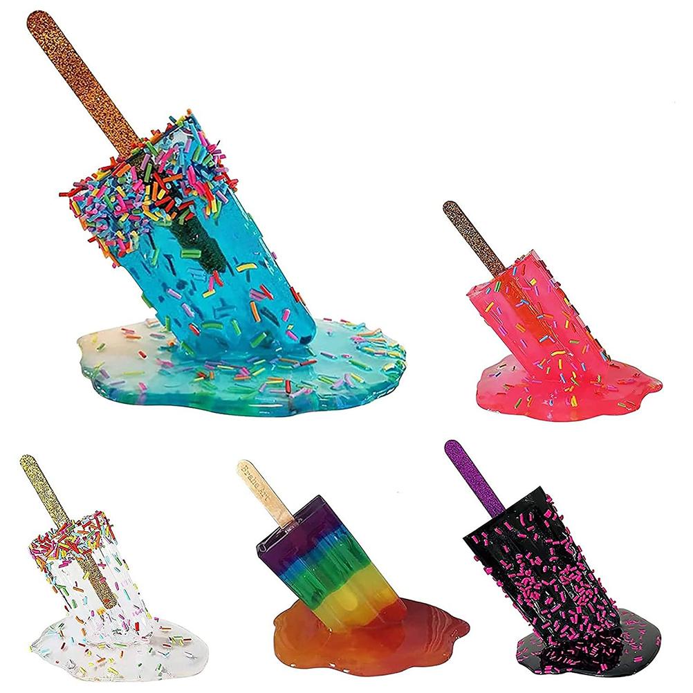 Melting Ice Cream Ornaments Resin Ice Cream Statues Candy Statue for Home Decoration Crafts