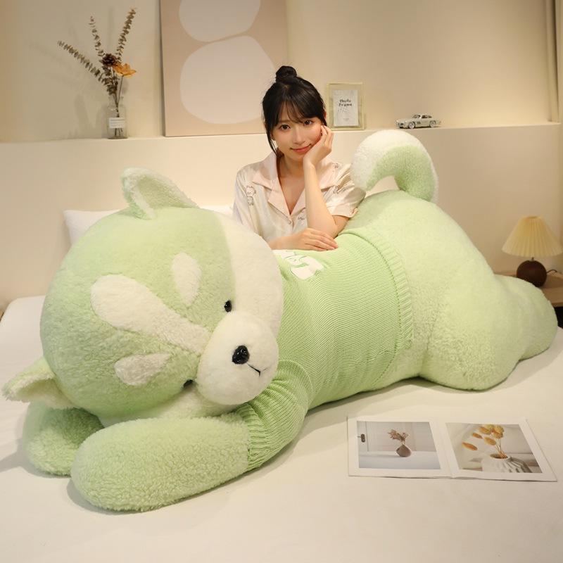 Large Soft Sweater Party Dog Husky Big Doll Plush Toy Big Dog Doll Girl Rag Doll