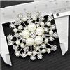 Fashion Women's Big Brooches Imitation Pearls Rhinestones Wedding Brooch Pin Jewelry Accessorise Gift