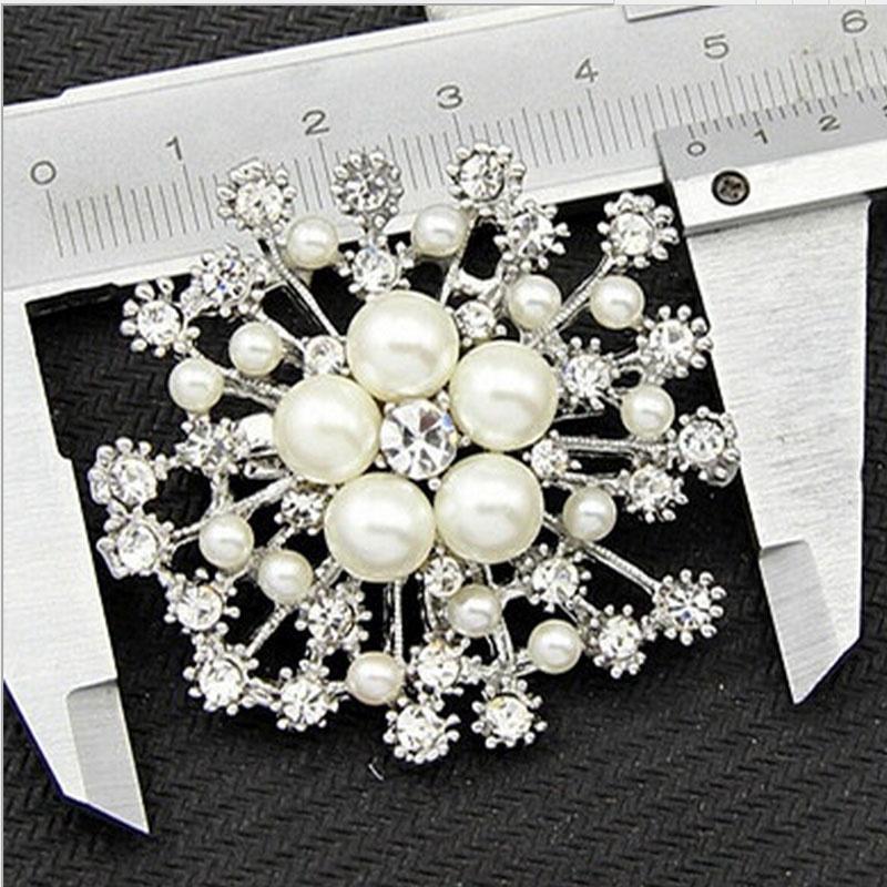 Fashion Women's Big Brooches Imitation Pearls Rhinestones Wedding Brooch Pin Jewelry Accessorise Gift
