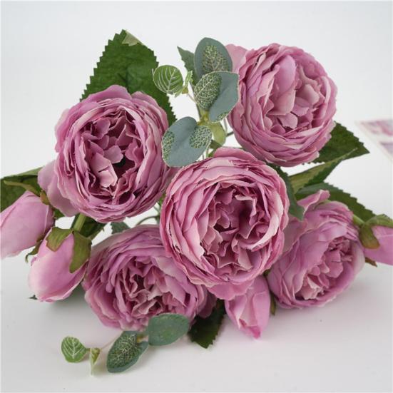 Искусственный цветок Яркий красивый креативный искусственный шелковый букет пионов Домашнее украшение для дома