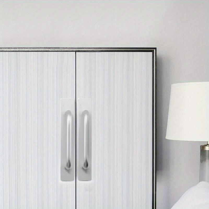 4pcs Wooden Door Window Handle Aluminum Alloy Balcony Glass Move Self-adhesive Surface Mounted Small Handle and Pull Knob Alloy Push