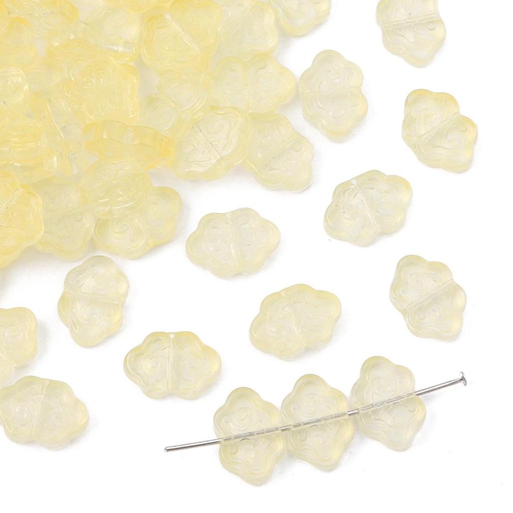 20 шт. стеклянные двухсторонние узоры со средним отверстием, бусины-облака для DIY, ожерелье, браслет, серьги, изготовление ювелирных изделий, аксессуары для рукоделия