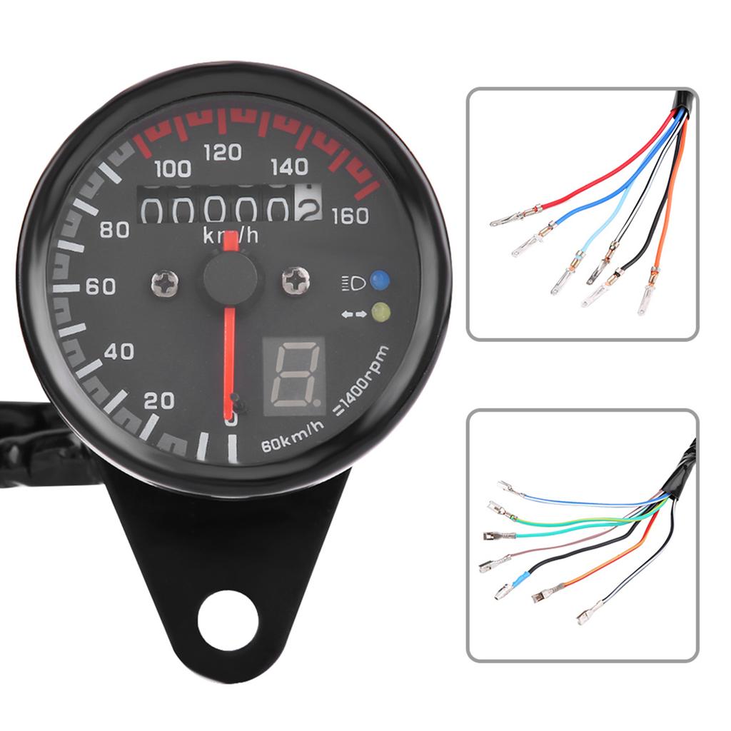 Универсальный мотоциклетный цифровой одометр спидометр тахометр датчик со светодиодным индикатором черный