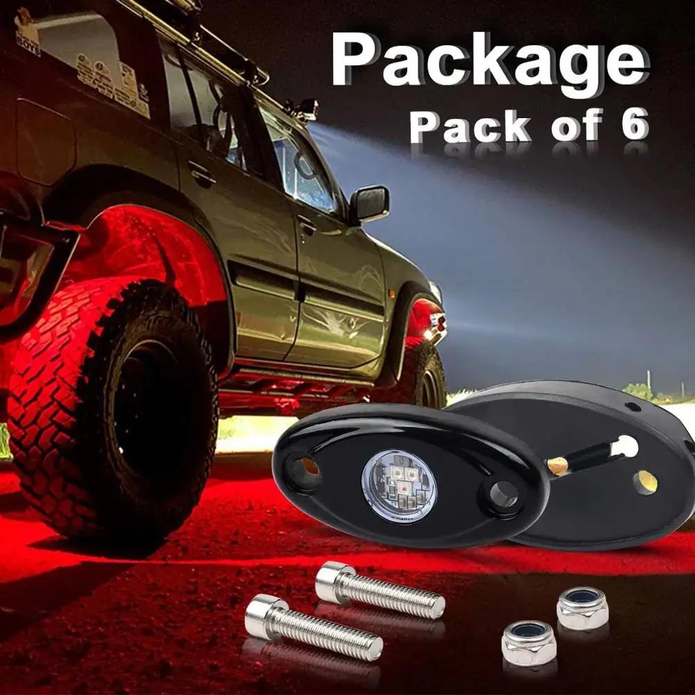 Red Rock Lights 6 шт. светодиодные фонари для автомобилей, квадроциклов, внедорожников, автомобилей, грузовиков, лодок, днища, светящиеся лампы для трейлеров, светодиодные неоновые огни