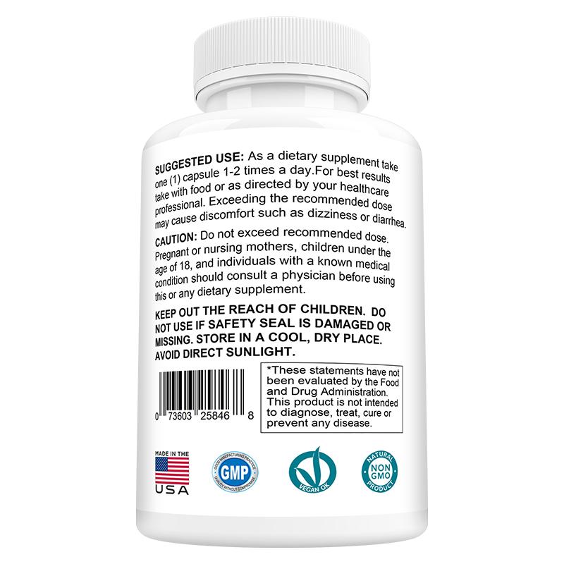 Bacopa Monnieri Extract Dietary Supplement, With Vitamin B6, B12, 120 Capsules