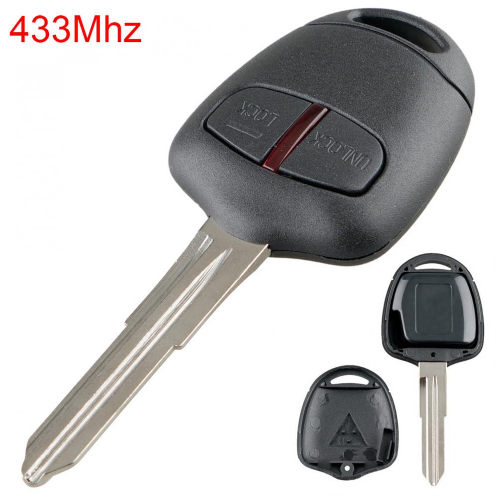 433Mhz 2 Buttons Car Remote Key Fit for MITSUBISHI Outlander Pajero Montero Triton ASX Lancer