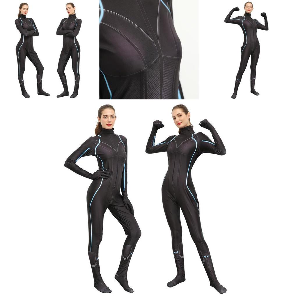 Breathable Black Widow Costume Full Body Zentai Suit For Stylish Superheroes