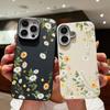 Тонкий чехол с текстурой кожи и узором хризантемы для iPhone 16 Pro Max 15 Pro 14 Plus 13 12 11 TPU, мягкий, ударопрочный, матовый, однотонный чехол для телефона