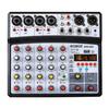 BOMGE 6-Channel DJ Audio Mixer with MP3, USB, Bluetooth, 48V Phantom Power, 5V Power Supply, and 16 DSP Echo Effects for Live Performances, Music, Kar