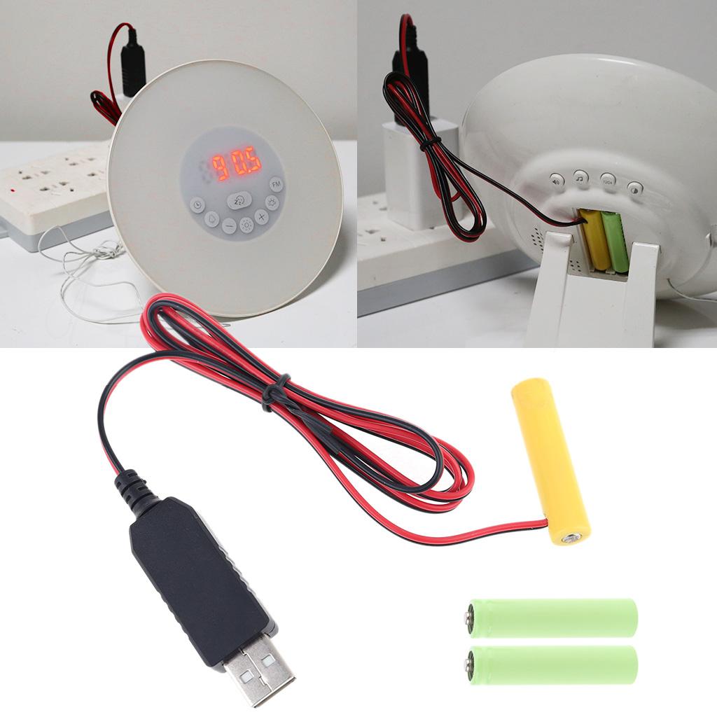 Универсальный éliminateur de piles LR03 AAA, кабель питания от USB, заменяет батарейку AAA для радио, электрической игрушки, часов, светодиодной ленты