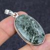 Серафинит Драгоценный Камень Ручной Работы Серебро 925 пробы Ювелирная Подвеска 2.05" w1a61