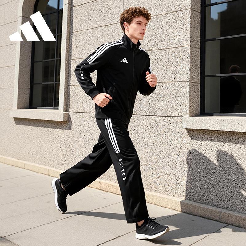 adidas Бокс 3 полоски Классический Ретро Прямые брюки Куртка Костюм-двойка Повседневный спортивный костюм Унисекс костюм TR30JR1BX+TR30PR1BX