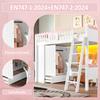 Loft Bed 90x200 Children's Bed Girl Youth Bed Wardrobe Drawers LED Bed Frame Slatted Frame Pine Wood EN747 Certified White