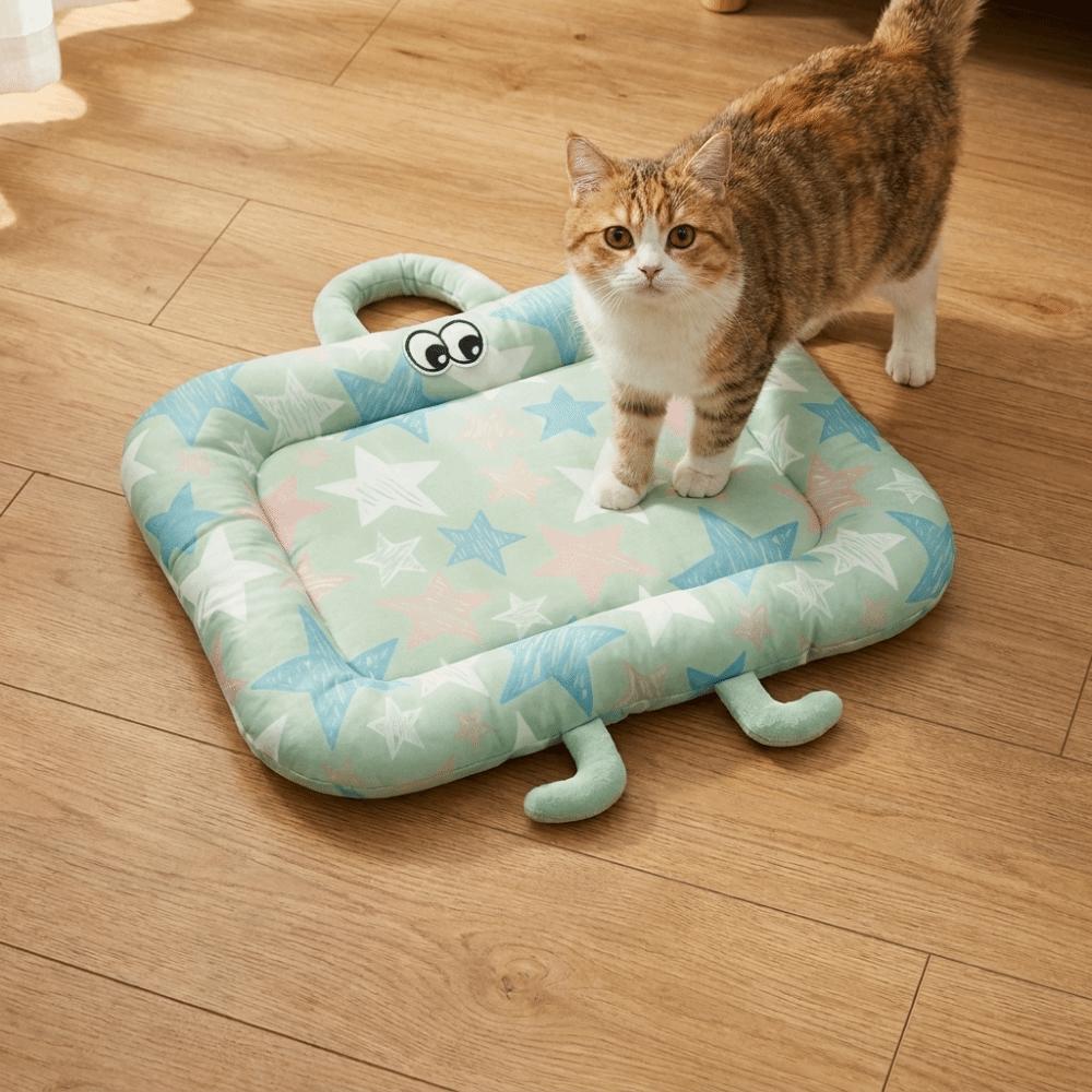 Cartoon Summer Dog Bed Nonslip Pet Cooling Nest Cute Ice Silk Cushion  Pet Sleeping