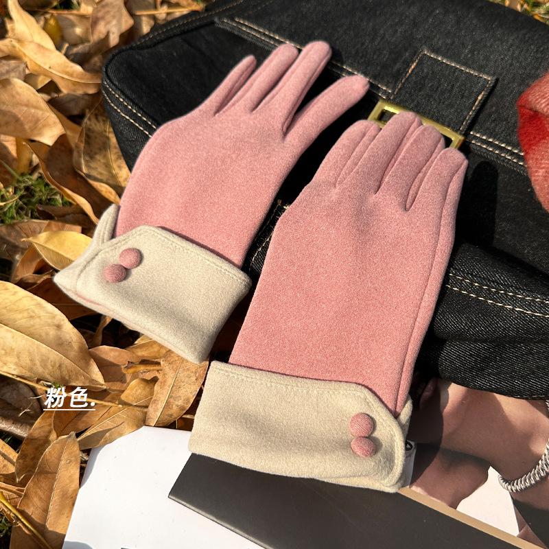 Мягкие немецкие бархатные утолщенные женские перчатки Зимние теплые перчатки с пальцами