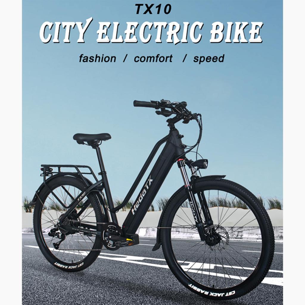 Hedatx TX10 Mountain Adult Electric Bicycle With Seat 27.5 Inch Off-Road Tires EBike 48V15.6Ah Battery 350W Motor Outdoor All-Terrain Electric Bike