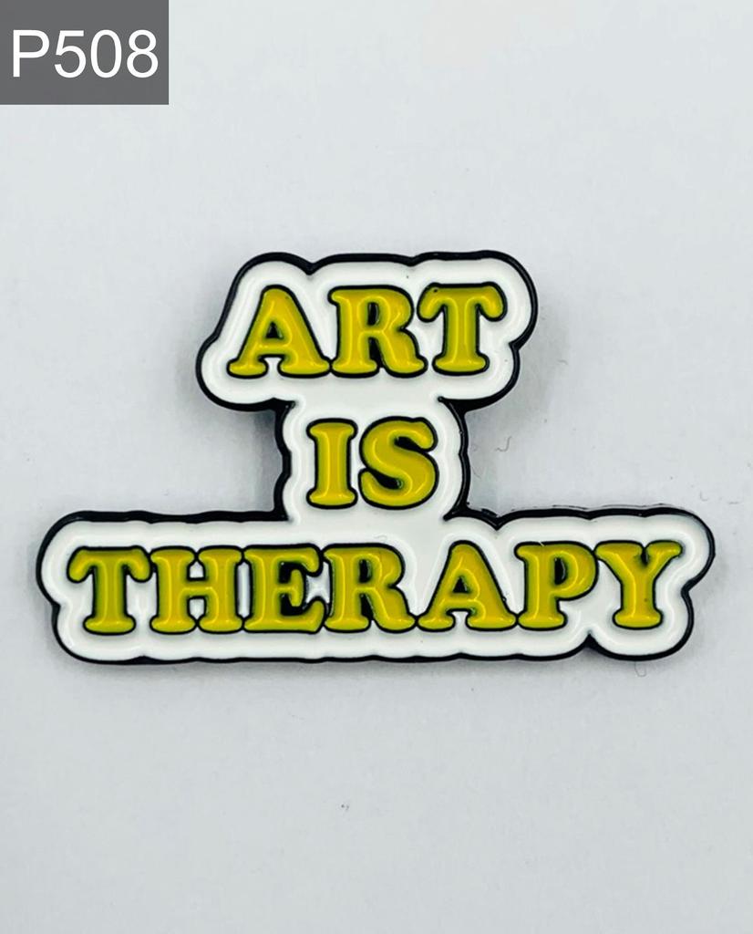 New Enamel Pin Art Is Therapy Saying Metal Pin Gift Birthday 1 Piece
