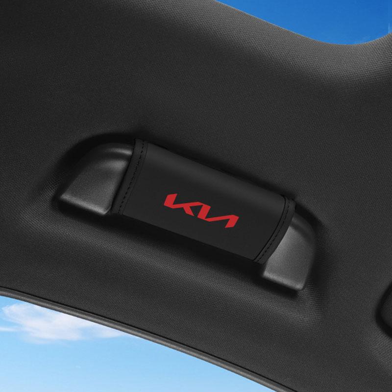 Автомобильная наклейка Чехол на ручку крыши автомобиля Кожаное покрытие подлокотника двери Для KIA Ceed Rio Sportage R K3 K4 K5 K6 XCEED KX3 SPORTAGE EV6