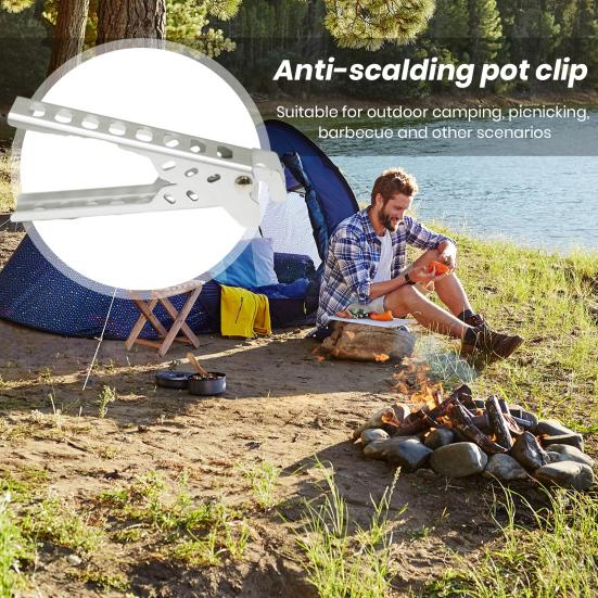 Зажим для кастрюли из алюминиевого сплава с защитой от ожогов, легкий полый дизайн, прецизионный зажим, щипцы для защиты от ожогов, посуда