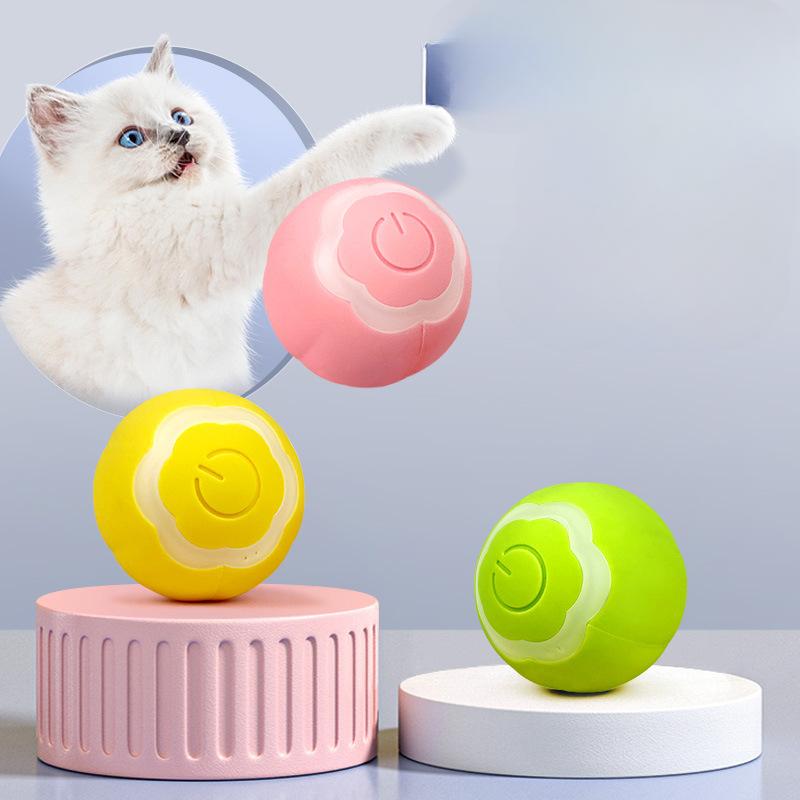 Pet Plastic Funny Cat Ball Cat Toy Electric Rotating Luminous Ball Intelligent Automatic Rolling Ball Cat Chewing Toy