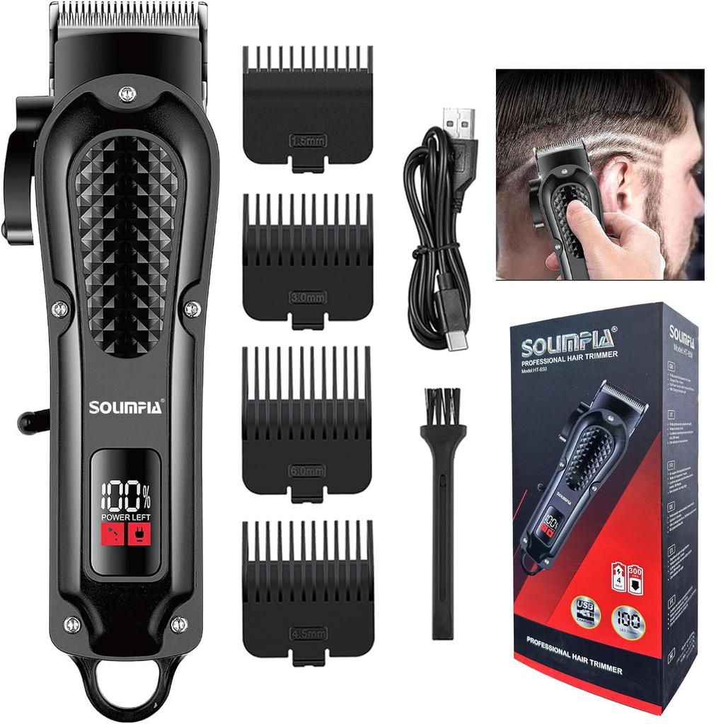 SOLIMPIA Hair Clippers Cordless Beard Trimmer for Men Professional Hair Trimmer Electric Barber Clippers Grooming Kit for Hair