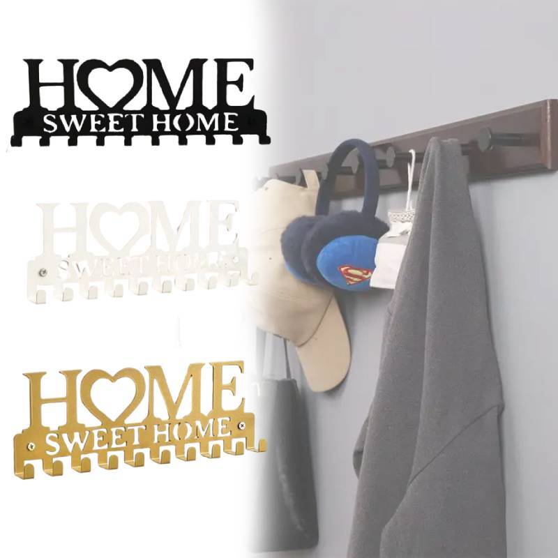 Modern Iron Home Letter Key Towel Organizer With Screw Mount For Household Storage